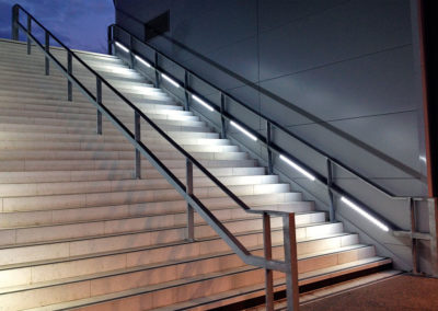 Steel handrails with integrated lighting, Place de la République, Metz - Moselle (57)